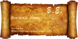Burányi Emma névjegykártya